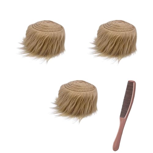 3 stück Kunstfell Wichtelbart zum Basteln, 2 Zollx59 Zoll Furry Faux Fur Precut Strips, Fellband Kunstfell Band, Fell Langhaarplüsch Fellstoff fur bart wichtel,Santa Hair,Dwarf DIY Deko von Nocyclonic