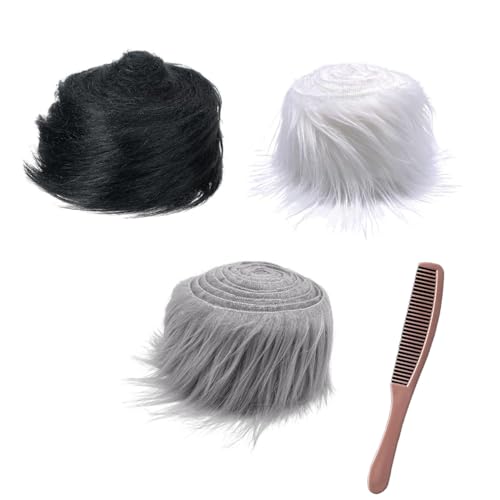 3 stück Kunstfell Wichtelbart zum Basteln, 2 Zollx59 Zoll Furry Faux Fur Precut Strips, Fellband Kunstfell Band, Fell Langhaarplüsch Fellstoff fur bart wichtel,Santa Hair,Dwarf DIY Deko von Nocyclonic