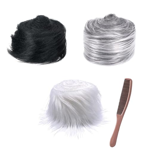 3 stück Kunstfell Wichtelbart zum Basteln, 2 Zollx59 Zoll Furry Faux Fur Precut Strips, Fellband Kunstfell Band, Fell Langhaarplüsch Fellstoff fur bart wichtel,Santa Hair,Dwarf DIY Deko von Nocyclonic
