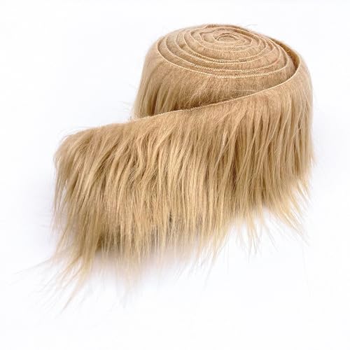 Furry Faux Kunstleder PlüSch Kunstfell Band Kunstpelz Fellstoff, 5cmx150cm/10cmx150cm Furry Faux Craft Plüschstoff Kunstleder,Plüsch Weiß Pelz DIY Dekoration Weihnachts (02,6 Stück 5x150cm) von Nocyclonic