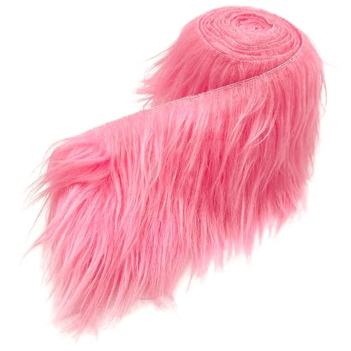 Furry Faux Kunstleder PlüSch Kunstfell Band Kunstpelz Fellstoff, 5cmx150cm/10cmx150cm Furry Faux Craft Plüschstoff Kunstleder,Plüsch Weiß Pelz DIY Dekoration Weihnachts (04,4 Stück 5x150cm) von Nocyclonic