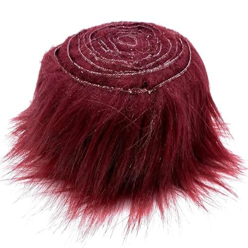 Furry Faux Kunstleder PlüSch Kunstfell Band Kunstpelz Fellstoff, 5cmx150cm/10cmx150cm Furry Faux Craft Plüschstoff Kunstleder,Plüsch Weiß Pelz DIY Dekoration Weihnachts (I,4 Stück 5x150cm) von Nocyclonic