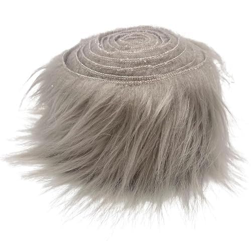 Furry Faux Kunstleder PlüSch Kunstfell Band Kunstpelz Fellstoff, 5cmx150cm/10cmx150cm Furry Faux Craft Plüschstoff Kunstleder,Plüsch Weiß Pelz DIY Dekoration Weihnachts (O,2 Stück 10x150cm) von Nocyclonic