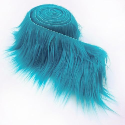 Furry Faux Kunstleder PlüSch Kunstfell Band Kunstpelz Fellstoff, 5cmx150cm/10cmx150cm Furry Faux Craft Plüschstoff Kunstleder,Plüsch Weiß Pelz DIY Dekoration Weihnachts (Y,2 Stück 5x150cm) von Nocyclonic