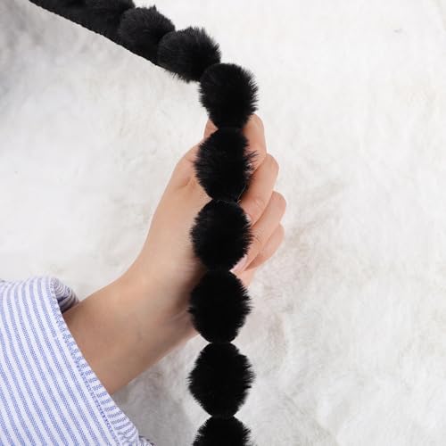 Kunstfell Band Bordüre Bälle Fellstoff Kunstpelz Kunstfell Plüsch band Band Plüsch Trim Stoffrolle für DIY Handgemachte Kostüme Basteln Nähen Dekorieren (B,40 Yard Vorschnitt) von Nocyclonic