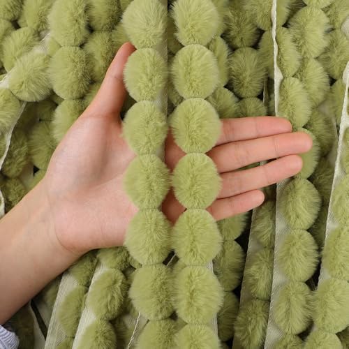 Kunstfell Band Bordüre Bälle Fellstoff Kunstpelz Kunstfell Plüsch band Band Plüsch Trim Stoffrolle für DIY Handgemachte Kostüme Basteln Nähen Dekorieren (H,40 Yard Vorschnitt) von Nocyclonic
