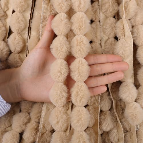 Kunstfell Band Bordüre Bälle Fellstoff Kunstpelz Kunstfell Plüsch band Band Plüsch Trim Stoffrolle für DIY Handgemachte Kostüme Basteln Nähen Dekorieren (I,20 Yard Vorschnitt) von Nocyclonic