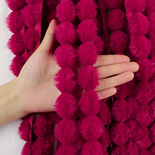 Kunstfell Band Bordüre Bälle Fellstoff Kunstpelz Kunstfell Plüsch band Band Plüsch Trim Stoffrolle für DIY Handgemachte Kostüme Basteln Nähen Dekorieren (K,40 Yard Vorschnitt) von Nocyclonic
