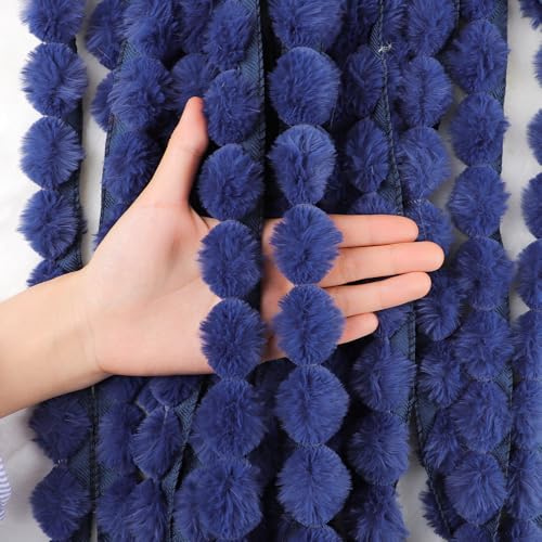Kunstfell Band Bordüre Bälle Fellstoff Kunstpelz Kunstfell Plüsch band Band Plüsch Trim Stoffrolle für DIY Handgemachte Kostüme Basteln Nähen Dekorieren (L,40 Yard Vorschnitt) von Nocyclonic
