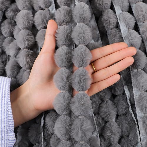 Kunstfell Band Bordüre Bälle Fellstoff Kunstpelz Kunstfell Plüsch band Band Plüsch Trim Stoffrolle für DIY Handgemachte Kostüme Basteln Nähen Dekorieren (P,15 Yard Vorschnitt) von Nocyclonic