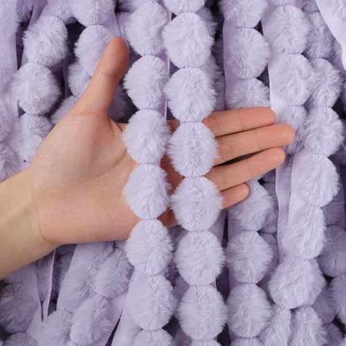 Kunstfell Band Bordüre Bälle Fellstoff Kunstpelz Kunstfell Plüsch band Band Plüsch Trim Stoffrolle für DIY Handgemachte Kostüme Basteln Nähen Dekorieren (Q,40 Yard Vorschnitt) von Nocyclonic