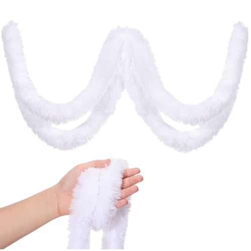Kunstfell Band Kunstpelz Band Kunstpelz Stoff für Weihnachtswichte Stoffrolle Weich Flauschiges Fellband für Kostüme Basteln Mäntel Pantoffel Kragen (Weiß,2 Yard Vorschnitt) von Nocyclonic