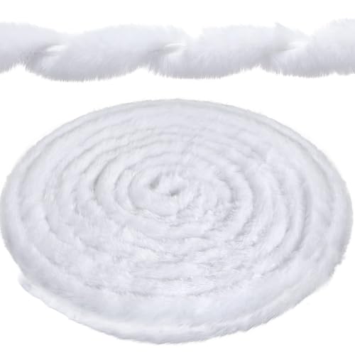 Kunstfell zum Basteln,1.7 Zoll(4.5cm) x 197 Zoll(500cm) Furry Faux Fur Precut Strips,Fellband Kunstfell Band,Fell Langhaarplüsch Fellstoff fur bart wichtel,Santa Hair,Dwarf DIY Deko von Nocyclonic