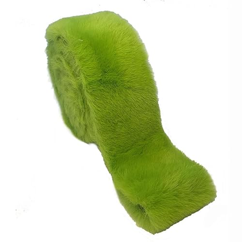 Kunstpelzband Kaninchenfell Kunstfell Band Breite Flauschige Stoffbesätze Weiche Zottelige Rollenstiele Pelzige Weihnachtsbänder Für Kleidungszubehör Dekoration Heimwerkerbedarf (Grün,1m) von Nocyclonic