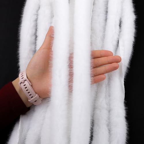 Kunstpelzband Kunstfell Band Breite Flauschige Stoffbesätze Weiche Zottelige Rollenstiele Pelzige Weihnachtsbänder Für Kleidungszubehör Dekoration Heimwerkerbedarf (B,40 Yard Vorschnitt) von Nocyclonic