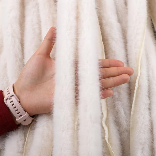 Kunstpelzband Kunstfell Band Breite Flauschige Stoffbesätze Weiche Zottelige Rollenstiele Pelzige Weihnachtsbänder Für Kleidungszubehör Dekoration Heimwerkerbedarf (C,40 Yard Vorschnitt) von Nocyclonic