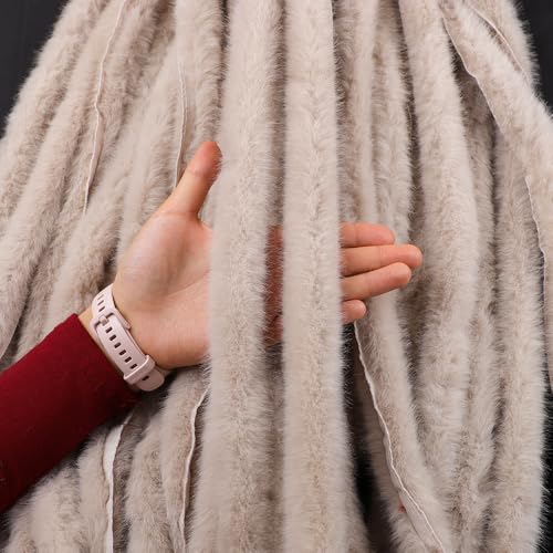 Kunstpelzband Kunstfell Band Breite Flauschige Stoffbesätze Weiche Zottelige Rollenstiele Pelzige Weihnachtsbänder Für Kleidungszubehör Dekoration Heimwerkerbedarf (D,5 Yard Vorschnitt) von Nocyclonic