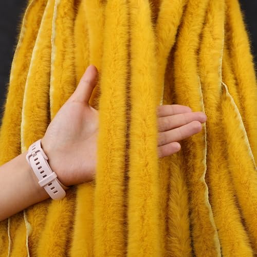 Kunstpelzband Kunstfell Band Breite Flauschige Stoffbesätze Weiche Zottelige Rollenstiele Pelzige Weihnachtsbänder Für Kleidungszubehör Dekoration Heimwerkerbedarf (J,40 Yard Vorschnitt) von Nocyclonic