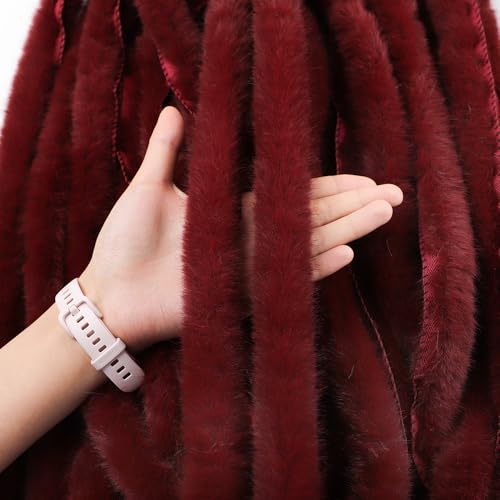 Kunstpelzband Kunstfell Band Breite Flauschige Stoffbesätze Weiche Zottelige Rollenstiele Pelzige Weihnachtsbänder Für Kleidungszubehör Dekoration Heimwerkerbedarf (L,40 Yard Vorschnitt) von Nocyclonic