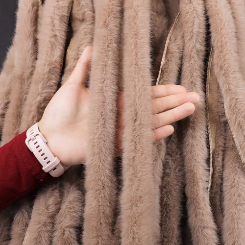 Kunstpelzband Kunstfell Band Breite Flauschige Stoffbesätze Weiche Zottelige Rollenstiele Pelzige Weihnachtsbänder Für Kleidungszubehör Dekoration Heimwerkerbedarf (M,5 Yard Vorschnitt) von Nocyclonic
