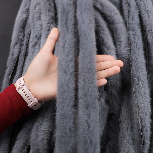 Kunstpelzband Kunstfell Band Breite Flauschige Stoffbesätze Weiche Zottelige Rollenstiele Pelzige Weihnachtsbänder Für Kleidungszubehör Dekoration Heimwerkerbedarf (R,40 Yard Vorschnitt) von Nocyclonic
