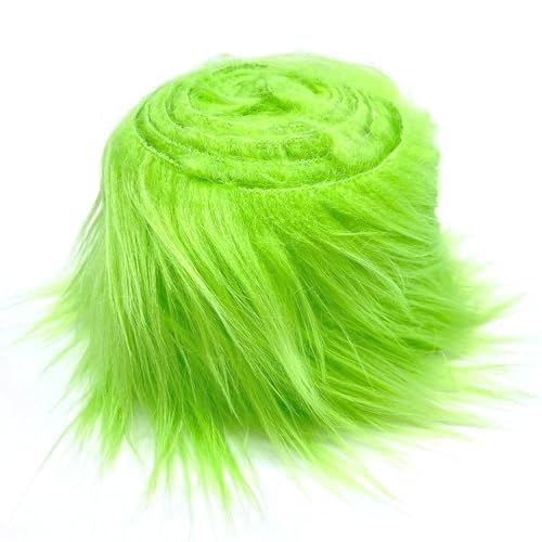 Nocyclonic Furry Faux Precut Strips 2x60 Zoll therian fur Kunstleder Plüsch Pelz Fell Stoff Fluffy Beard Santa Hair Dwarf DIY Dekoration Kunstfell Basteln Weihnachts (Grün,4Stück) von Nocyclonic