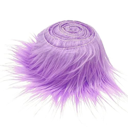 Nocyclonic Furry Faux Precut Strips 2x60 Zoll therian fur Kunstleder Plüsch Pelz Fell Stoff Fluffy Beard Santa Hair Dwarf DIY Dekoration Kunstfell Basteln Weihnachts (Taro lila,4Stück) von Nocyclonic