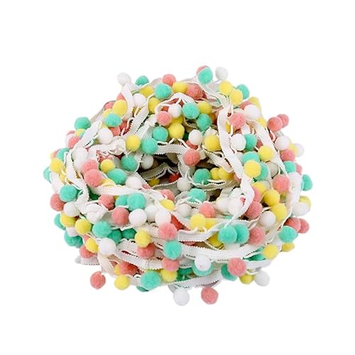 Nocyclonic Pompon Borte Rainbow Pom Bommelborte Bommelband Regenbogen Bommel Fringe Pompoms Bunt für Näharbeit Nähen DIY Basteln Dekorieren 26 m (1,26M) von Nocyclonic