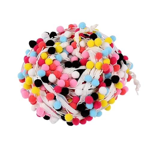 Nocyclonic Pompon Borte Rainbow Pom Bommelborte Bommelband Regenbogen Bommel Fringe Pompoms Bunt für Näharbeit Nähen DIY Basteln Dekorieren 26 m (10,26M) von Nocyclonic