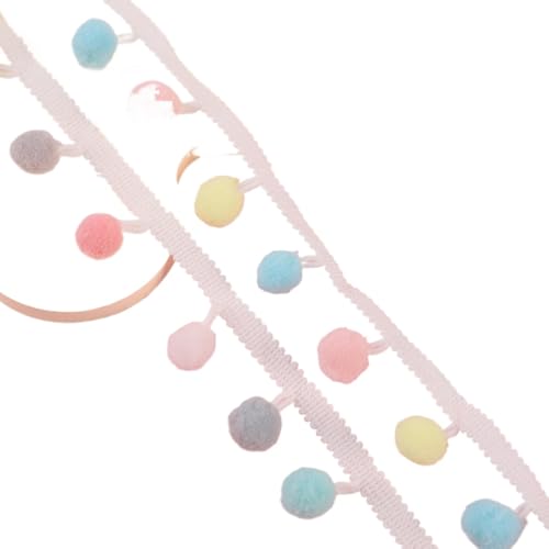 Nocyclonic Pompon Borte Rainbow Pom Bommelborte Bommelband Regenbogen Bommel Fringe Pompoms Bunt für Näharbeit Nähen DIY Basteln Dekorieren 26 m (11,26M) von Nocyclonic