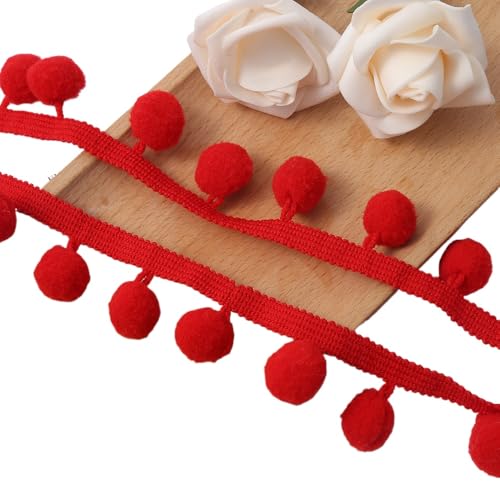 Nocyclonic Pompon Borte Rainbow Pom Bommelborte Bommelband Regenbogen Bommel Fringe Pompoms Bunt für Näharbeit Nähen DIY Basteln Dekorieren 26 m (12,26M) von Nocyclonic