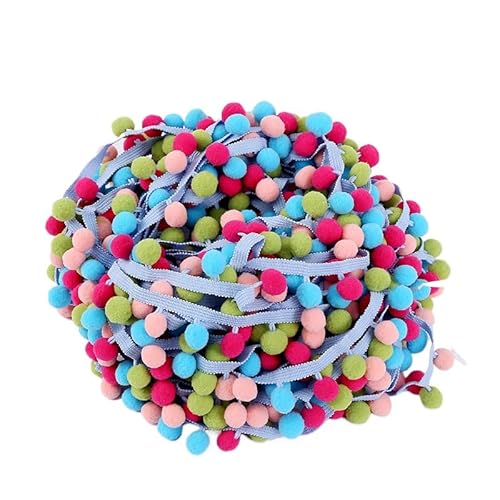 Nocyclonic Pompon Borte Rainbow Pom Bommelborte Bommelband Regenbogen Bommel Fringe Pompoms Bunt für Näharbeit Nähen DIY Basteln Dekorieren 26 m (3,26M) von Nocyclonic