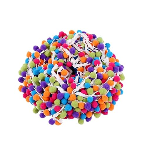Nocyclonic Pompon Borte Rainbow Pom Bommelborte Bommelband Regenbogen Bommel Fringe Pompoms Bunt für Näharbeit Nähen DIY Basteln Dekorieren 26 m (4,26M) von Nocyclonic