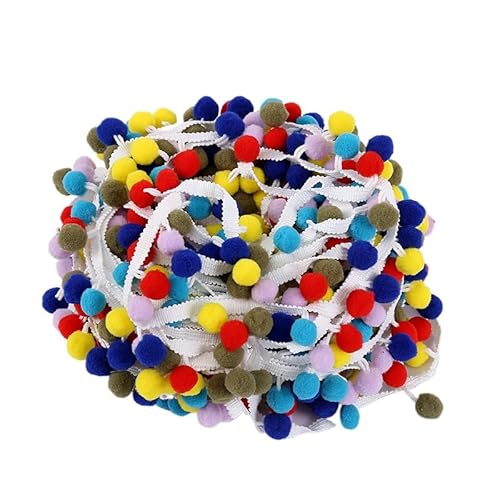 Nocyclonic Pompon Borte Rainbow Pom Bommelborte Bommelband Regenbogen Bommel Fringe Pompoms Bunt für Näharbeit Nähen DIY Basteln Dekorieren 26 m (5,26M) von Nocyclonic