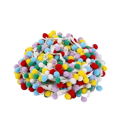 Nocyclonic Pompon Borte Rainbow Pom Bommelborte Bommelband Regenbogen Bommel Fringe Pompoms Bunt für Näharbeit Nähen DIY Basteln Dekorieren 26 m (6,26M) von Nocyclonic