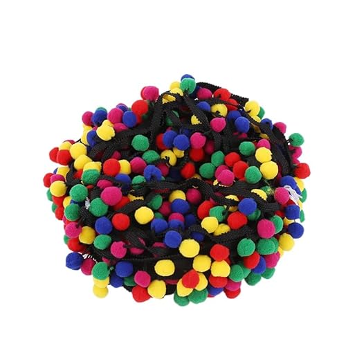 Nocyclonic Pompon Borte Rainbow Pom Bommelborte Bommelband Regenbogen Bommel Fringe Pompoms Bunt für Näharbeit Nähen DIY Basteln Dekorieren 26 m (8,26M) von Nocyclonic