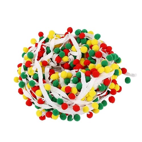 Nocyclonic Pompon Borte Rainbow Pom Bommelborte Bommelband Regenbogen Bommel Fringe Pompoms Bunt für Näharbeit Nähen DIY Basteln Dekorieren 26 m (9,26M) von Nocyclonic