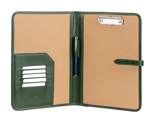 A4 Leder Klemmbrettmappe Grün – Handgefertigte Leder Notizmappe mit Klemme & edle Schreibunterlage – Hochwertige Leder Schreibplatte, A4 Klemmbrett Leder & Dokumentenhalter Leder - Noda A4 Leder Klemmbrettmappe Grün – Handgefertigte Leder Notizmappe mit Klemme & edle Schreibunterlage – Hochwertige Leder Schreibplatte, A4 Klemmbrett Leder & Dokumentenhalter Leder - Noda von Noda