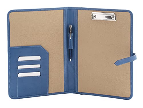 A4 Leder Klemmbrettmappe Hellblau – Handgefertigte Leder Notizmappe mit Klemme & elegante Schreibunterlage – Hochwertige Leder Schreibplatte, A4 Klemmbrett Leder & Dokumentenhalter Leder - Noda von Noda