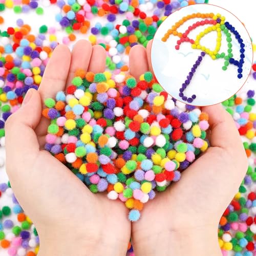 2000pcs Pompons zum Basteln, Mini Pompons 5mm, Bunte Pompons zum Basteln Klein, Pom Poms Bälle für Kinder Handwerk Herstellung, Partydekoration Girlanden Quasten Haarschmuck Kleidung 2000pcs Pompons zum Basteln, Mini Pompons 5mm, Bunte Pompons zum Basteln Klein, Pom Poms Bälle für Kinder Handwerk Herstellung, Partydekoration Girlanden Quasten Haarschmuck Kleidung von Nodcows