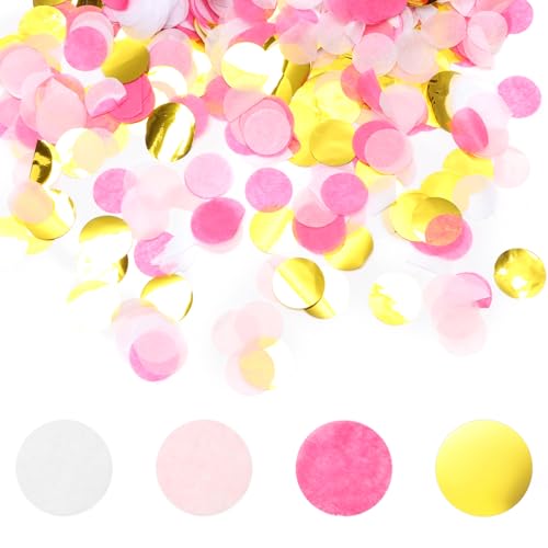 50g Konfetti Rosarot/Hellrosa/Weiß/Gold, 2,5cm Rund Confetti Streudeko Geburtstag, Papier Konfetti Elegante Partydeko für Kindergeburtstag Hochzeit Party Dekoration 50g Konfetti Rosarot/Hellrosa/Weiß/Gold, 2,5cm Rund Confetti Streudeko Geburtstag, Papier Konfetti Elegante Partydeko für Kindergeburtstag Hochzeit Party Dekoration von Nodcows