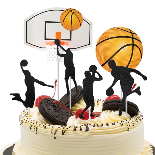 6 Stück Basketball Tortendeko Geburtstag, Basketball-Kuchendekoration Topper Tortenaufsätze Geschenke, Kuchendekoration für Basketball Jungen und Herren, Geburtstagsparty-Zubehör 6 Stück Basketball Tortendeko Geburtstag, Basketball-Kuchendekoration Topper Tortenaufsätze Geschenke, Kuchendekoration für Basketball Jungen und Herren, Geburtstagsparty-Zubehör von Nodcows