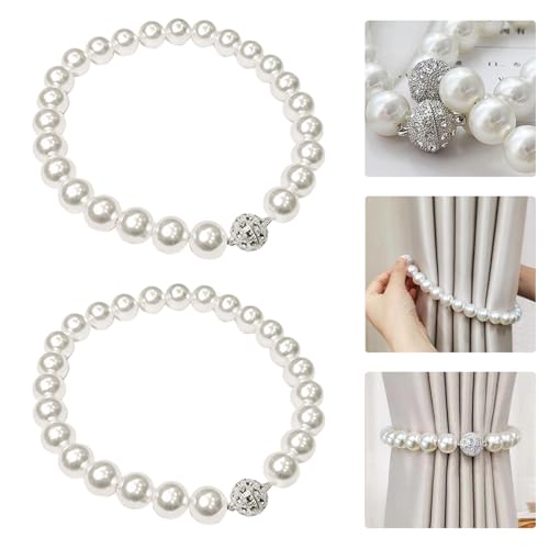 Vorhang Gardinen Raffhalter Halter Halterung Gardinenhalter Vorhanghalter Vorhangband Seil Magnetisch Kinderzimmer für Vorhänge, 2 Stück Perle Vorhang Gardinen Raffhalter Halter Halterung Gardinenhalter Vorhanghalter Vorhangband Seil Magnetisch Kinderzimmer für Vorhänge, 2 Stück Perle von Noekye