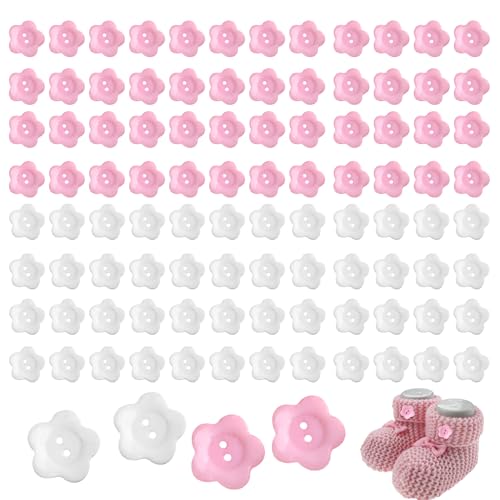 Knöpfe für Baby-Strickjacken, Perlglanz, 2 Löcher, Kunstharz, Blumenknöpfe, exquisit, 12,5 mm, niedliche Baby-Knöpfe zum Basteln, Nähen, Stricken, Stricken, Stricken, Stricken, DIY, handgefertigte von Noenaeni