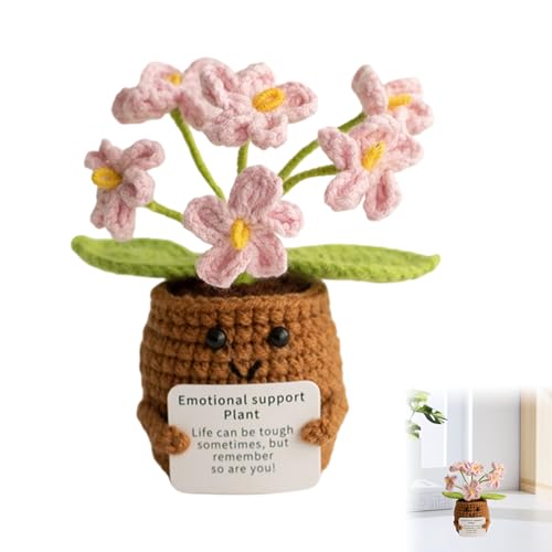 Noenaeni 1 x handgefertigte Häkelblumen, weiche Haptik, Vergissmeinnicht, künstliche Blumen, emotionale Unterstützung, Geschenk für Freunde, Familienliebhaber, Häkelblume, kleiner Topf für Noenaeni 1 x handgefertigte Häkelblumen, weiche Haptik, Vergissmeinnicht, künstliche Blumen, emotionale Unterstützung, Geschenk für Freunde, Familienliebhaber, Häkelblume, kleiner Topf für von Noenaeni