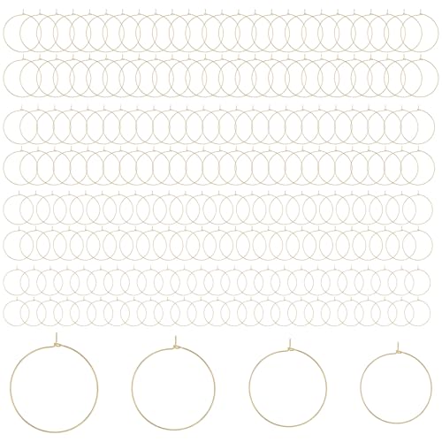 Creolen, runde Ohrringe, Schlaufen, offene Perlen, Ohrringe, Zubehör, Schmuckherstellung, DIY, Basteln, Ohrringherstellungs-Set (20 mm, 25 mm, 30 mm, 35 mm) von Nogeqi