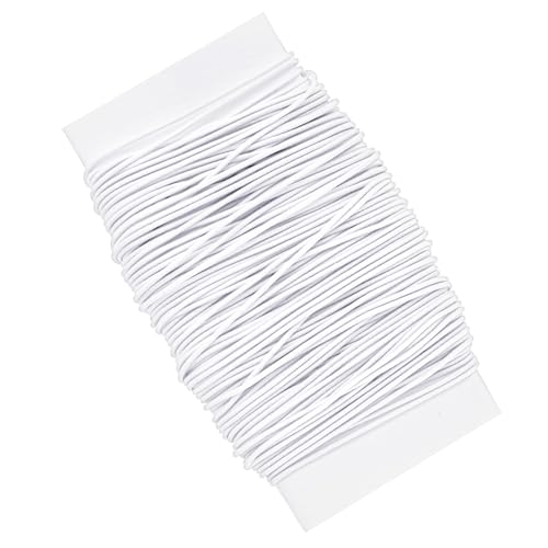 Nogeqi 1 mm x 100m Gummiband für Armbänder, Elastisches Band, Armband Gummiband Elastisch, Gummibänder Gummischnur Perlenschnur 328.08ft für Halsketten, Schmuck Herstellung Und DIY (Weiß) von Nogeqi