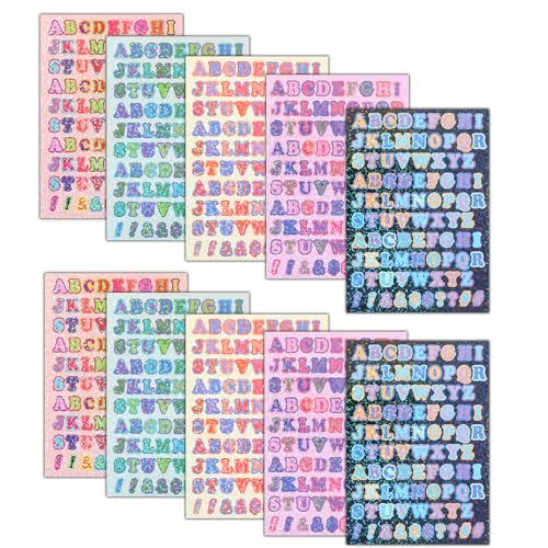 Nogeqi 10 Blatt Bunt Buchstaben Aufkleber Klein Buchstaben Sticker Bunte Klebebuchstaben, Selbstklebend Colorful Letter Stickers für DIY Scrapbooking Geschenkbox Kartenhandwerk, 1cm Nogeqi 10 Blatt Bunt Buchstaben Aufkleber Klein Buchstaben Sticker Bunte Klebebuchstaben, Selbstklebend Colorful Letter Stickers für DIY Scrapbooking Geschenkbox Kartenhandwerk, 1cm von Nogeqi