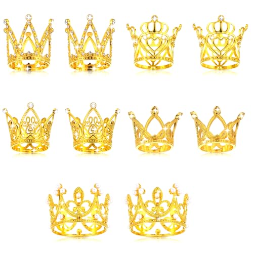 Nogeqi 10 Stück krone gold cake topper geburtstag, Funkelnde prinzessin tortendeko krone, prinzessinen mini kronen zum basteln, mini crown cake topper für Geburtstag Hochzeit Party und Baby Dusche Nogeqi 10 Stück krone gold cake topper geburtstag, Funkelnde prinzessin tortendeko krone, prinzessinen mini kronen zum basteln, mini crown cake topper für Geburtstag Hochzeit Party und Baby Dusche von Nogeqi