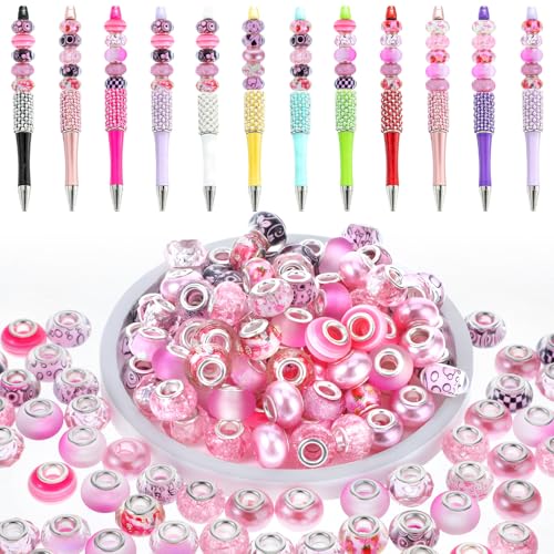 Nogeqi 100 Stück Perlen zum Auffädeln Großes Loch für Armbänder, European Großlochperlen, Europäische Bastelperlen Groß Charms Bunte Spacer Perlen Diy Halsketten Schmuck Machen Nogeqi 100 Stück Perlen zum Auffädeln Großes Loch für Armbänder, European Großlochperlen, Europäische Bastelperlen Groß Charms Bunte Spacer Perlen Diy Halsketten Schmuck Machen von Nogeqi